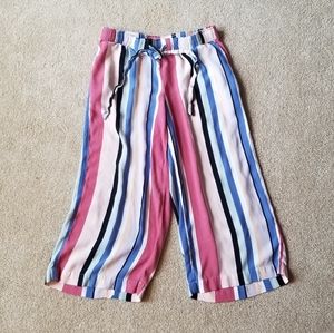 Striped wide leg pants